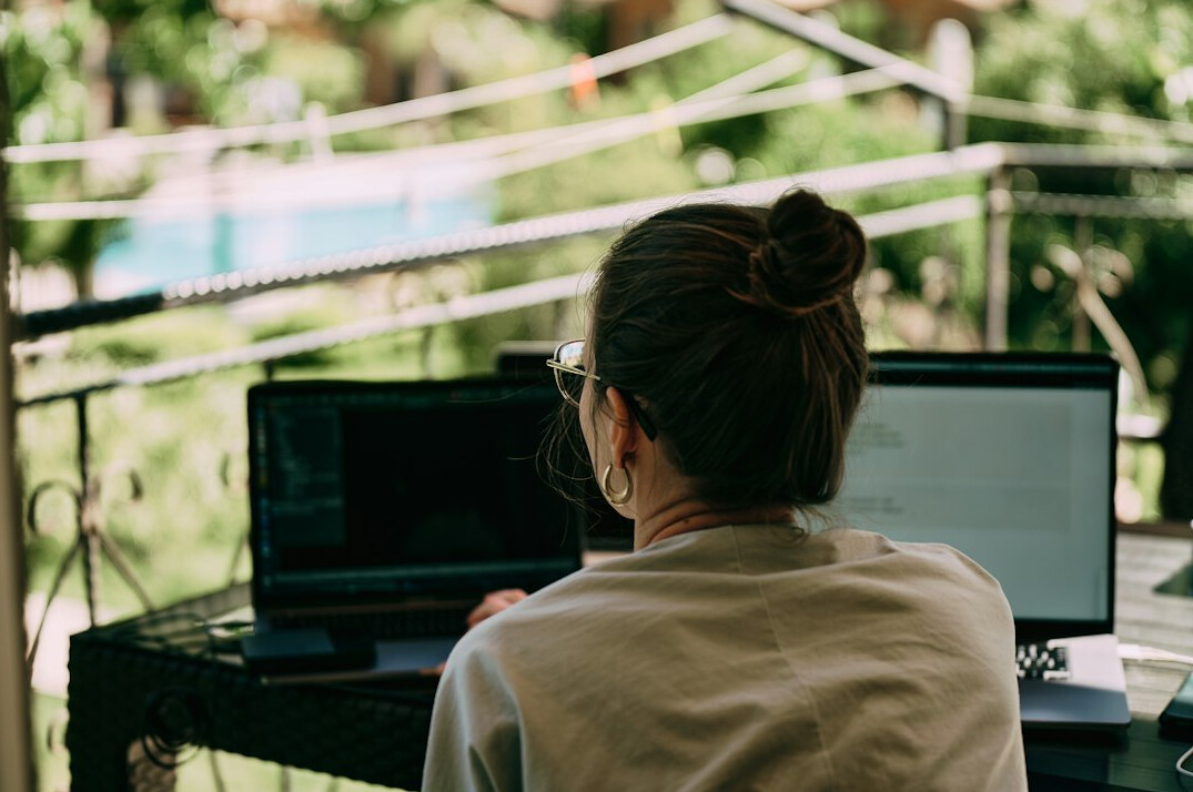 young programmer working remotely