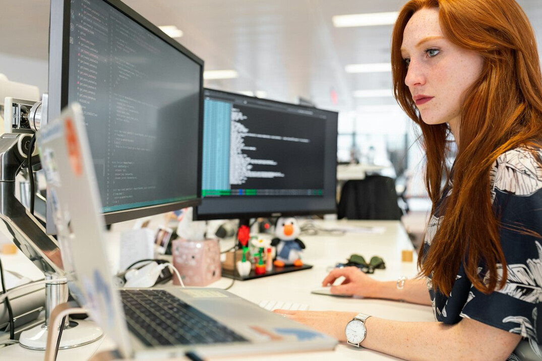 person working on programming project